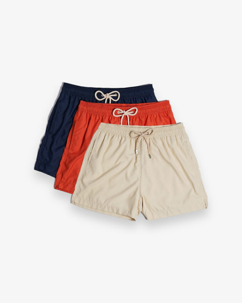 3 x Swim Shorts | Navy + Terracota + Sand