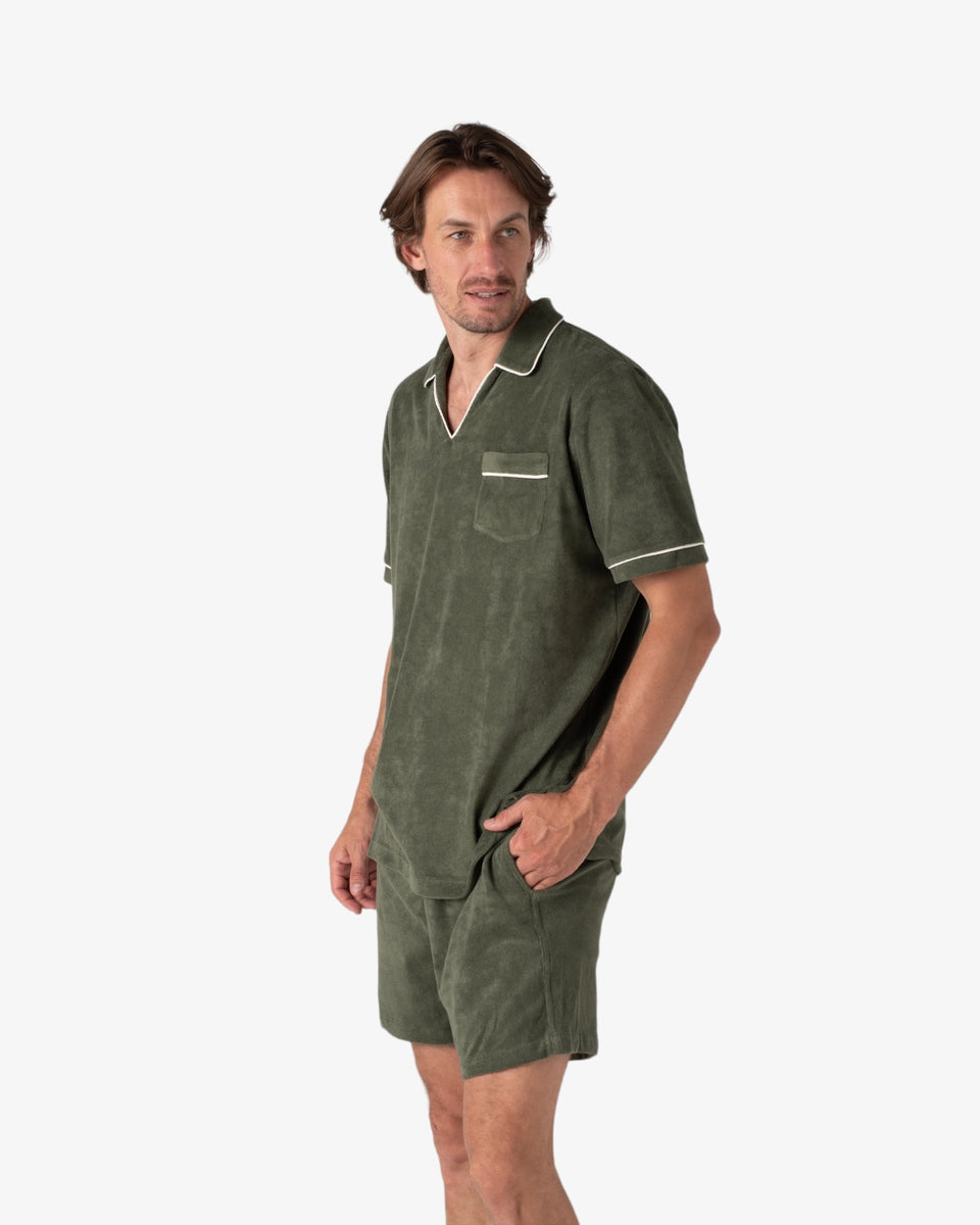 Sicilia Olive Green Toweling