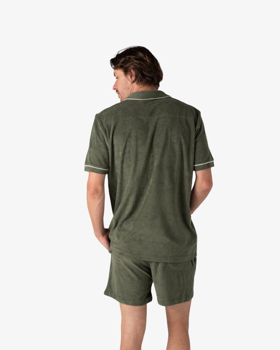 Sicilia Olive Green Toweling