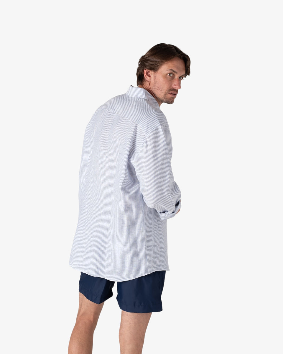 Bellagio Blue Stripe Linen